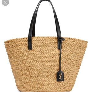 Saint Laurent Panier Medium Raffia Tote